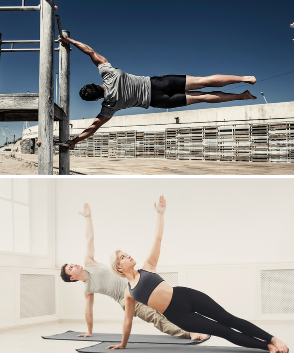comparison between calisthenics and pilates exercise showing their similarities and at the same time the difference between the intensity of both method